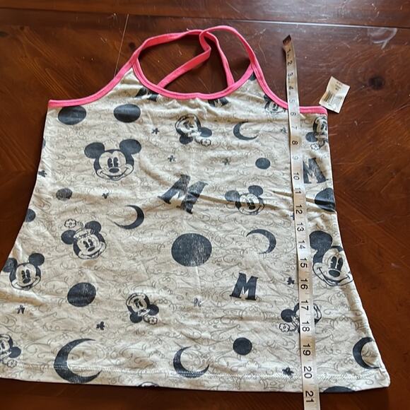Disney Parks S Gray Mickey Print Tank Top NWT Strappy Summer Knit - Picture 7 of 8